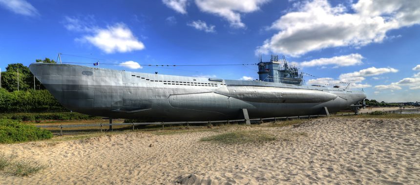 Корабль-музей U-995 с другого ракурса