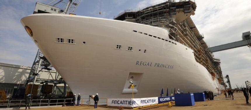 Верфь «Fincantieri» спустила на воду лайнер «Regal Princess»
