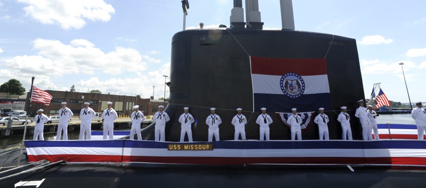 Церемония крещения атомной подводной лодки USS Missouri