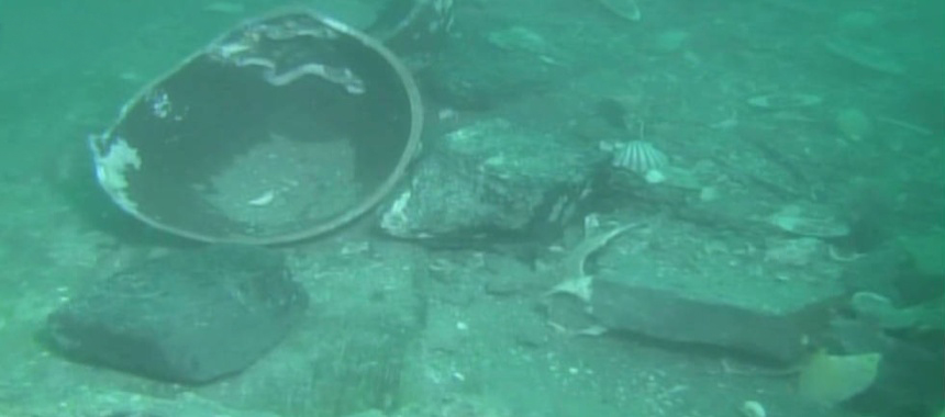 Обнаруженные останки морским археологом Кензо Хаяшеда