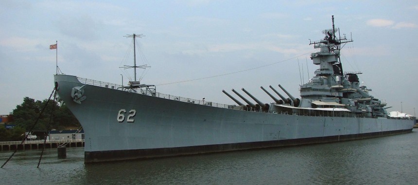 The battleship New Jersey at permanent mooring