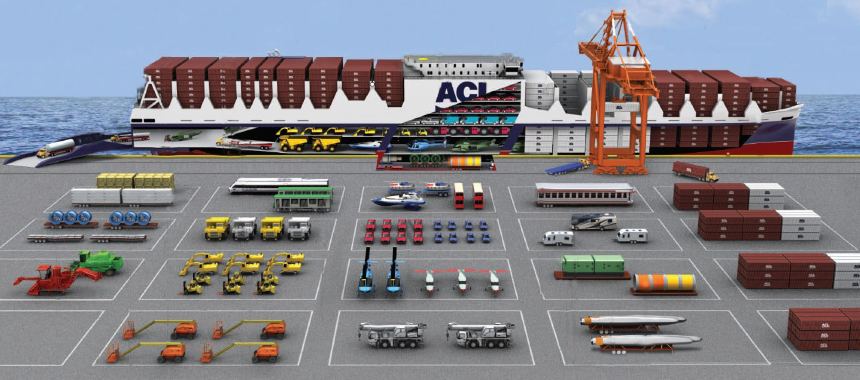 Схема размещения грузов и транспорта на ролкере-контейнеровозе Atlantic Star