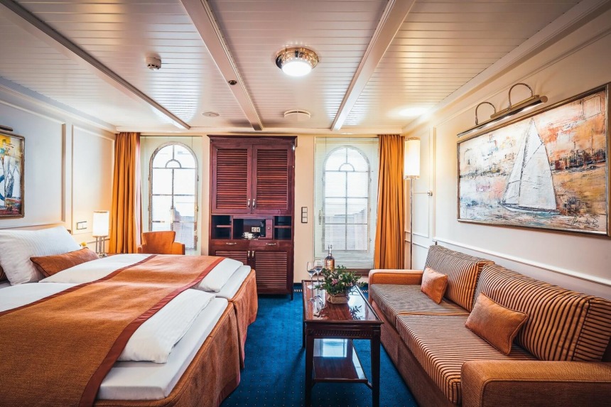 Apartment of the cruise sailing ship Sea Cloud Spirit