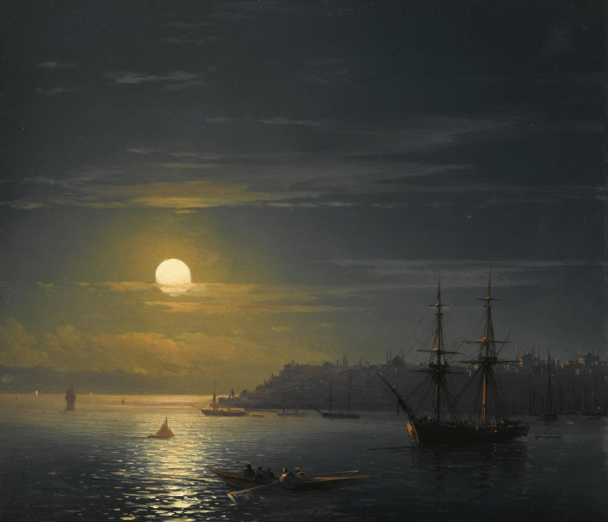 Вид на Константинополь в лунную ночь