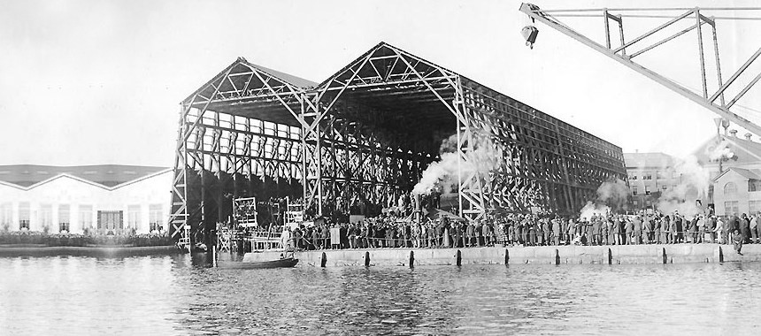 Спуск на воду USS S-5 верфь Portsmouth Navy Yard, 10 ноября 1919 года