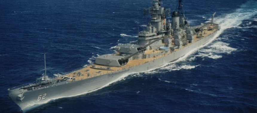 The battleship New Jersey at sea