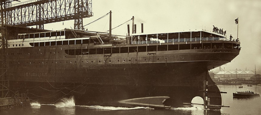 Спуск на воду лайнера RMS Britannic, Белфаст, 26 февраля 1914 года