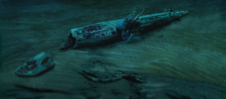Затонувшая субмарина U-1021