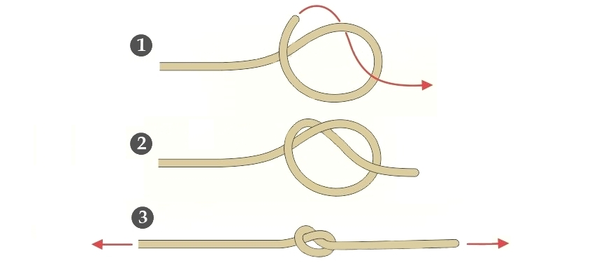 Простой узел - overhand knot