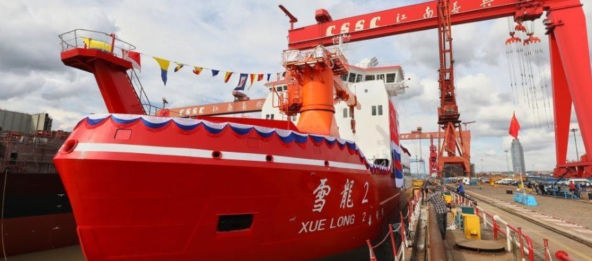 Китай спустил на воду атомный ледокол