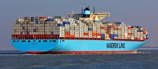 Container ship Emma Maersk - the largest cargo ship in the world