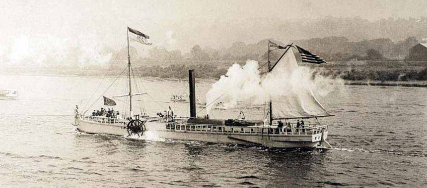 Первое в мире коммерческое паровое судно Клермонт