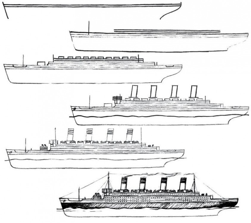 Рисуем океанский лайнер начала 20 века