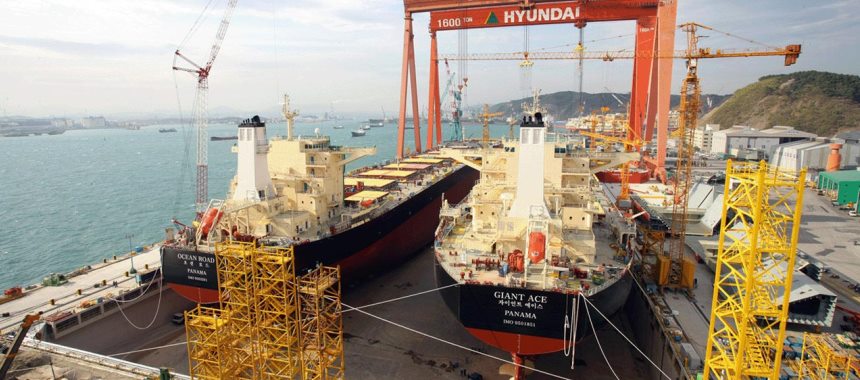 Строительство судов на верфи Hyundai Heavy Industries