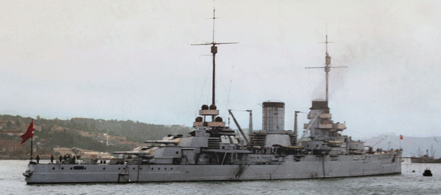 Немецкий крейсер Yavuz Sultan Selim под турецким флагом