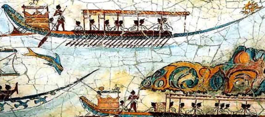 Фреска с изображением минойского корабля