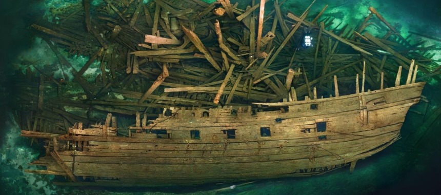 Затонувшее судно 1564 года постройки. Балтийское море