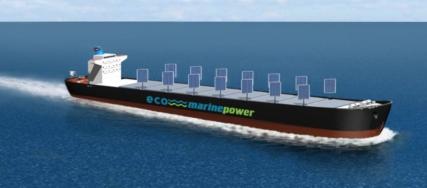 Проект грузового судна оборудованный системой солнечных панелей Aquarius
