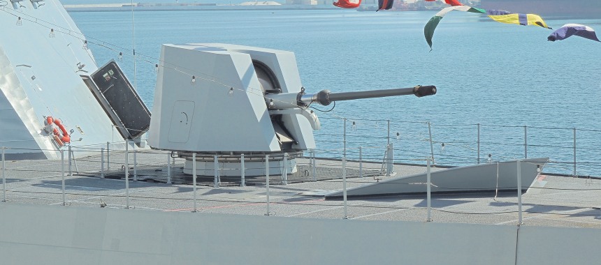 76 мм артиллерийская установка OTO Melara SUPER RAPID на корвете TCG Büyükada