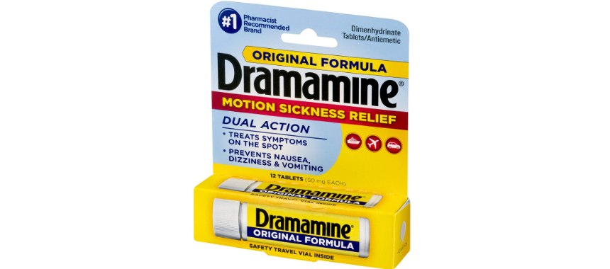 Медикамент для профилактики морской болезни Dramamine
