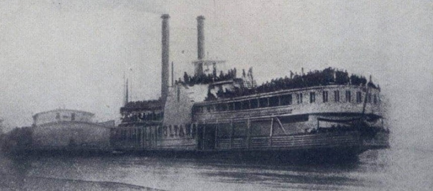 The steamboat Sultana, Arkansas, April, 1865