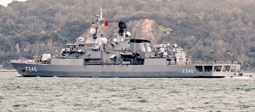 The frigate TCG Yavuz