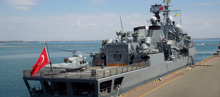 Frigate of the Turkish Navy TCG Yavuz