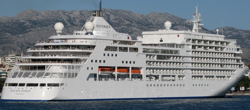 The cruise ship Silver Spirit at sea