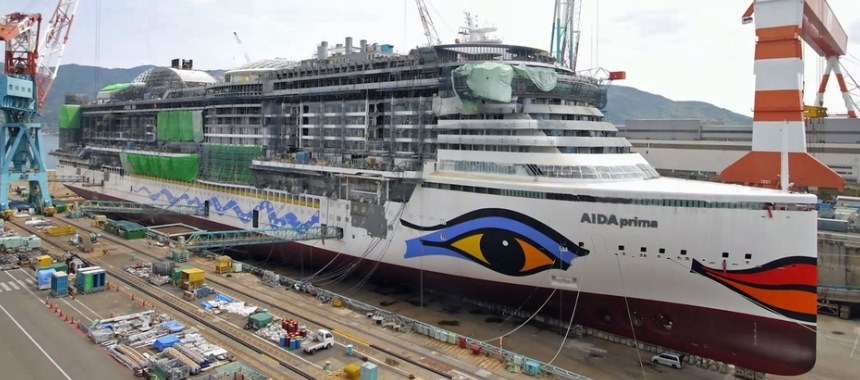 AIDAprima cruise ship in the dock