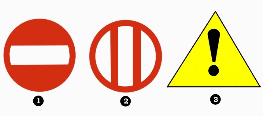 1 - знак подводного перехода 2 - знак надводного перехода 3 - знак Внимание