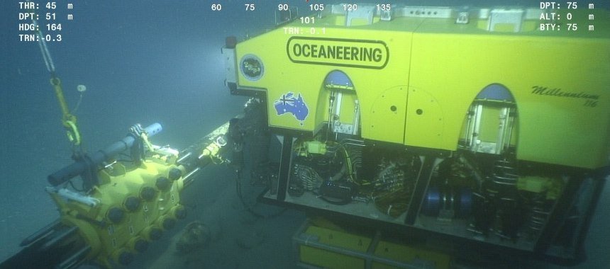 Работа Oceaneering под водой
