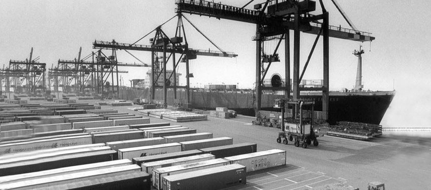 Container terminals in Bremerhaven in 1966